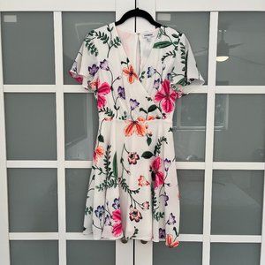 Express Floral White Dress